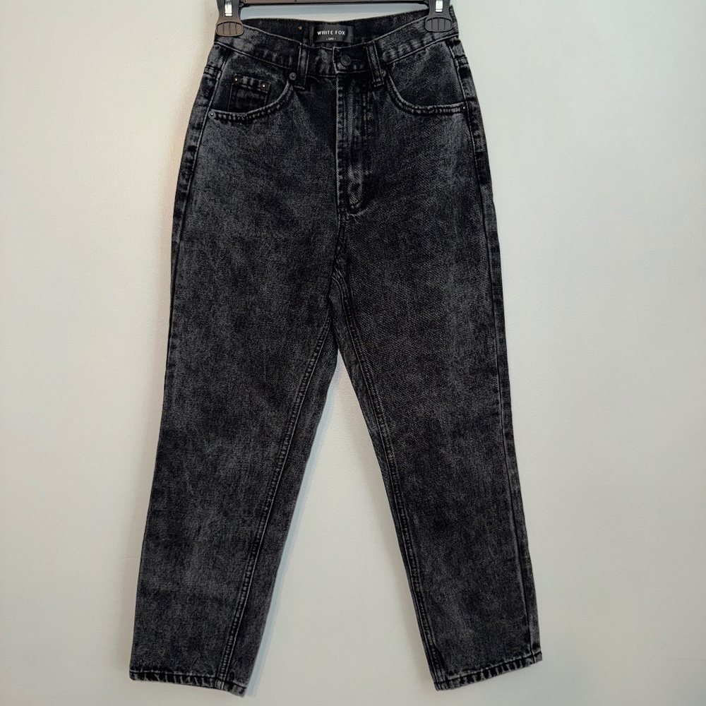 White Fox Boutique Rock Your Body High Waist Straight Tapered Mom Jeans XXS